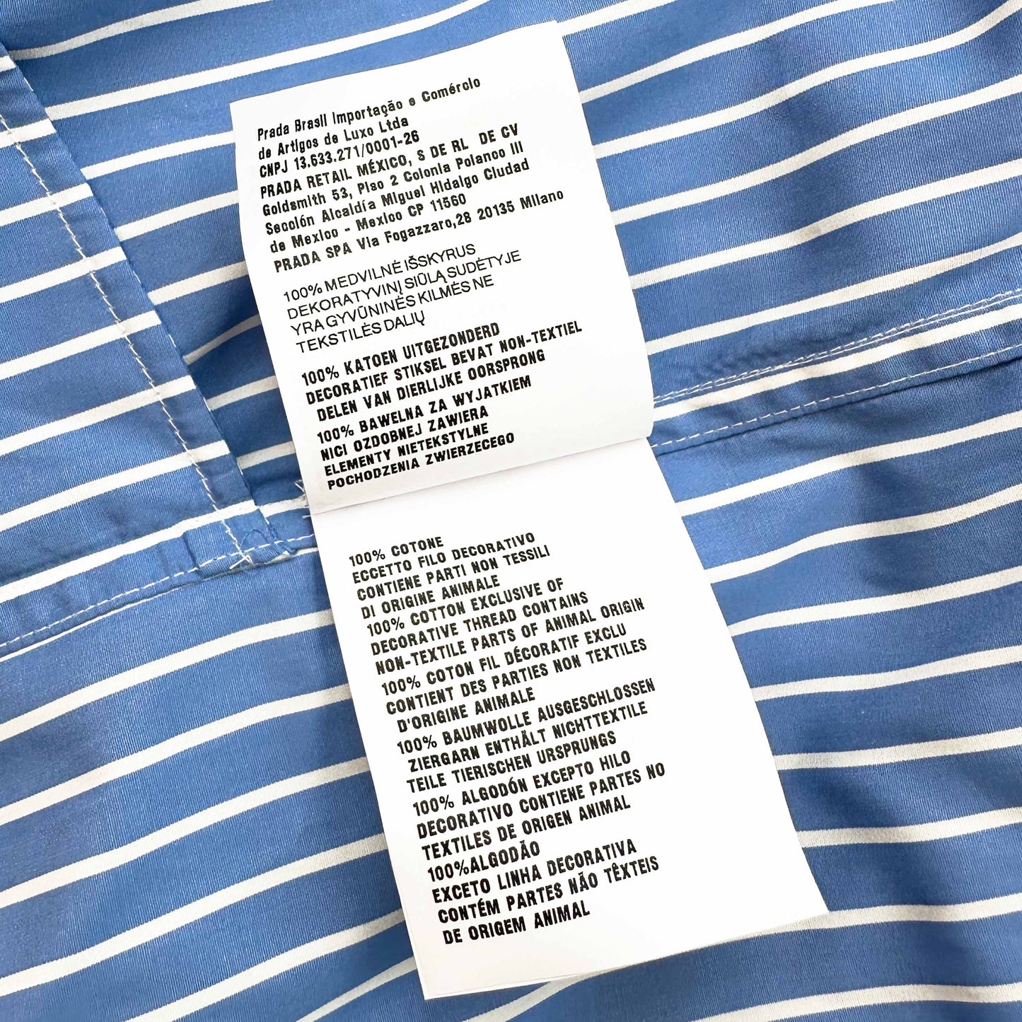 MIU MIU BLUE STRIPED SHIRT DRESS