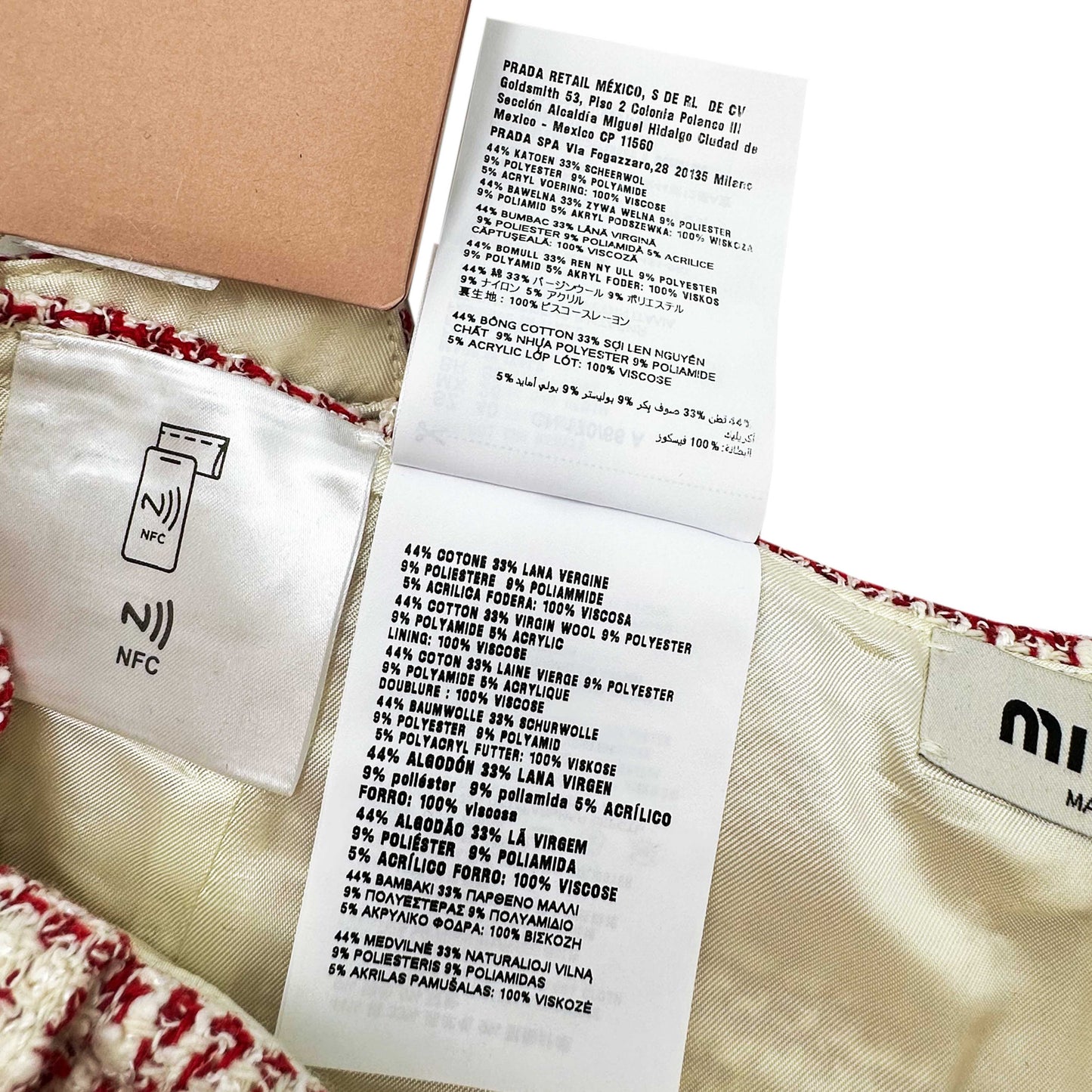 MIU MIU CHECK PRINT SKIRT