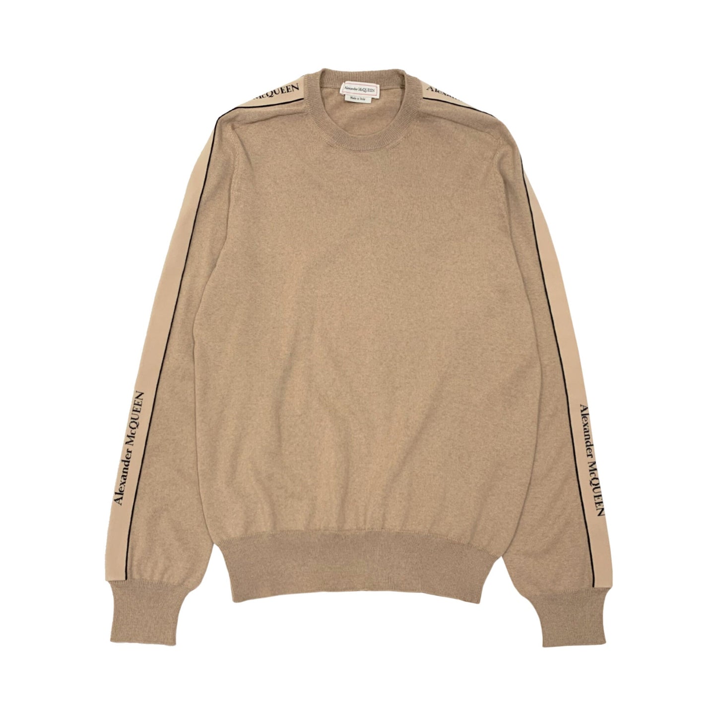 Alexander McQueen Logo Tape Knitted Sweater | Designer code: 651188Q1XFD | Luxury Fashion Eshop | Lamode.com.hk