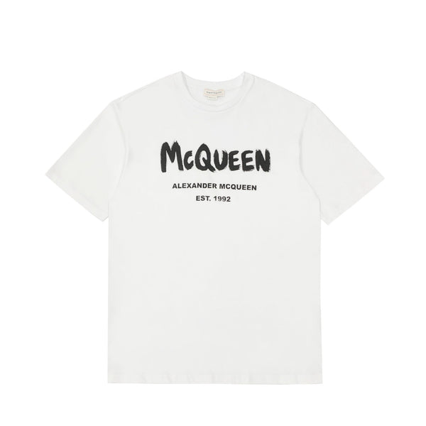 Alexander McQueen Graffiti T-shirt | Designer code: 659729QZAD3 | Luxury Fashion Eshop | Lamode.com.hk