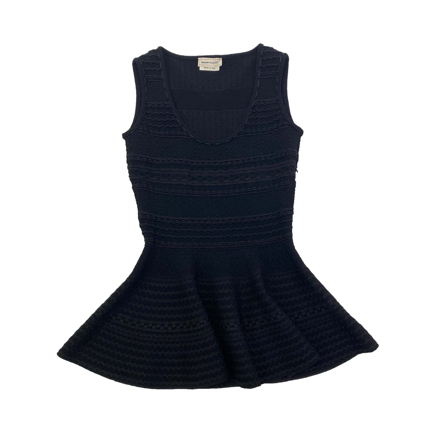 Alexander McQueen Knitted Peplum Top | Designer code: 610721Q1AL5 | Luxury Fashion Eshop | Lamode.com.hk