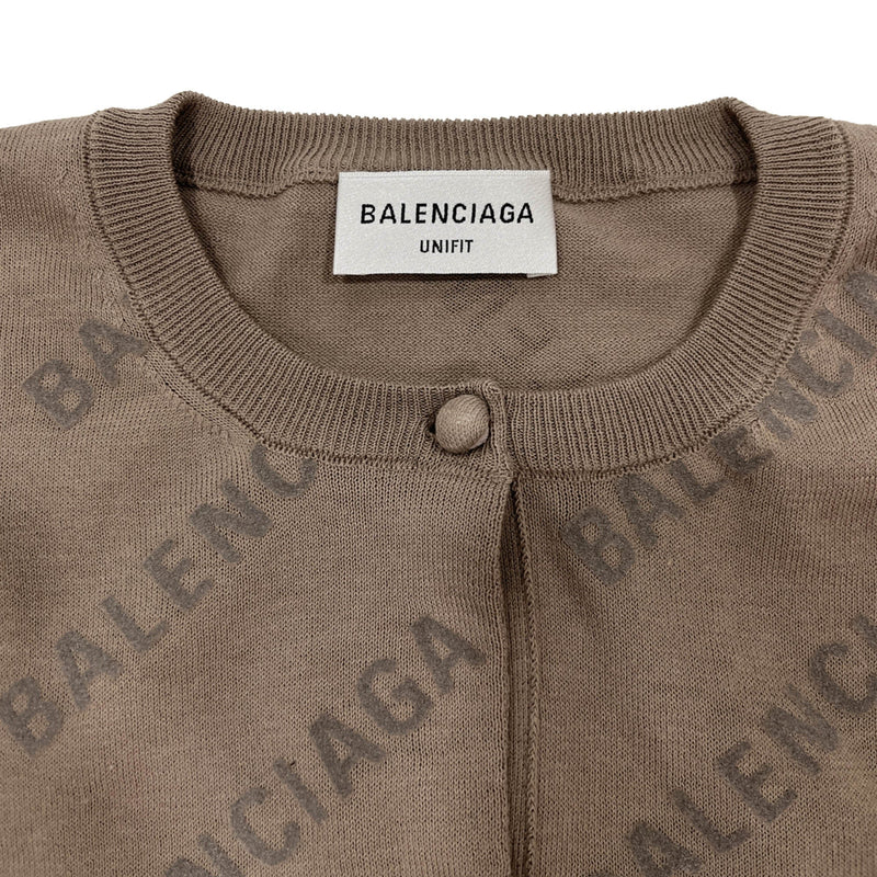 Balenciaga Allover Logo Cropped Cardigan | Designer code: 706303T3234 | Luxury Fashion Eshop | Lamode.com.hk