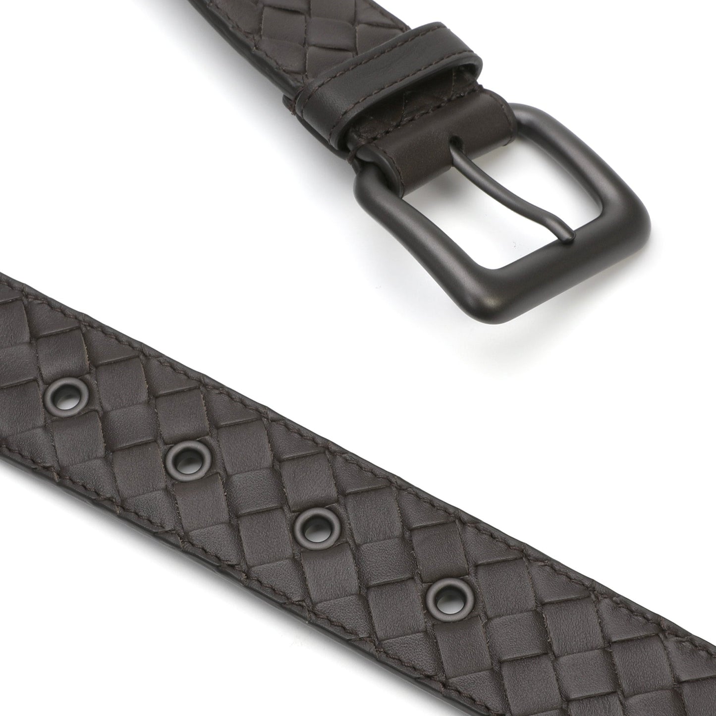 Bottega Veneta Signature Intrecciato Leather Belt | Designer code: 271932V4650 | Luxury Fashion Eshop | Lamode.com.hk