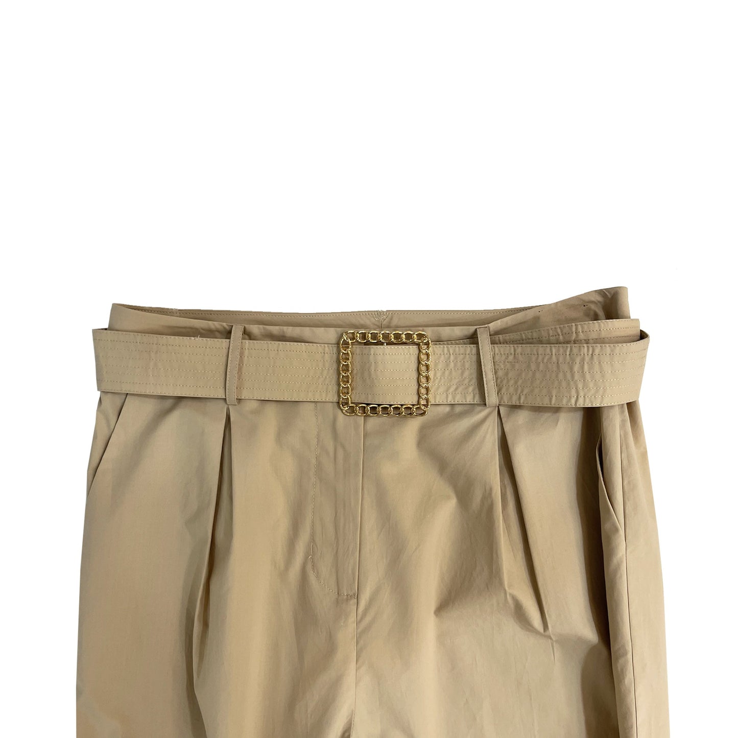 Edward Achour Belted Pants With Square Buckle | Designer code: 4430072719D | Luxury Fashion Eshop | Lamode.com.hk