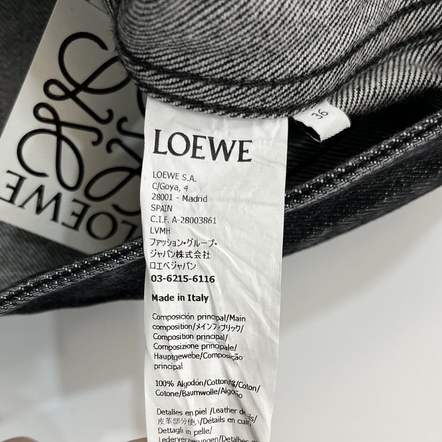 Loewe Twisted Denim Jacket | Designer code: S540Y50X17 | Luxury Fashion Eshop | Lamode.com.hk