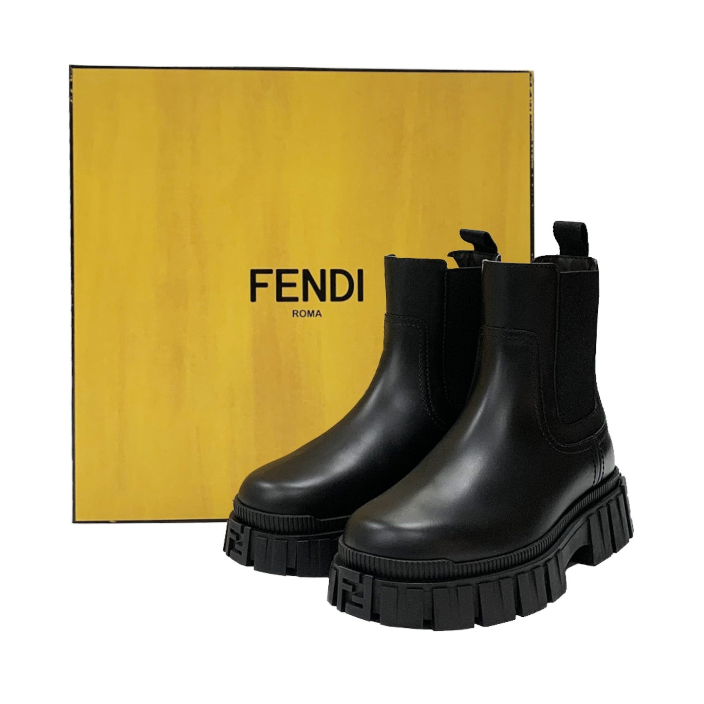 Fendi Black Leather Chelsea boots | Designer code: 8T8187AD7Q | Luxury Fashion Eshop | Lamode.com.hk