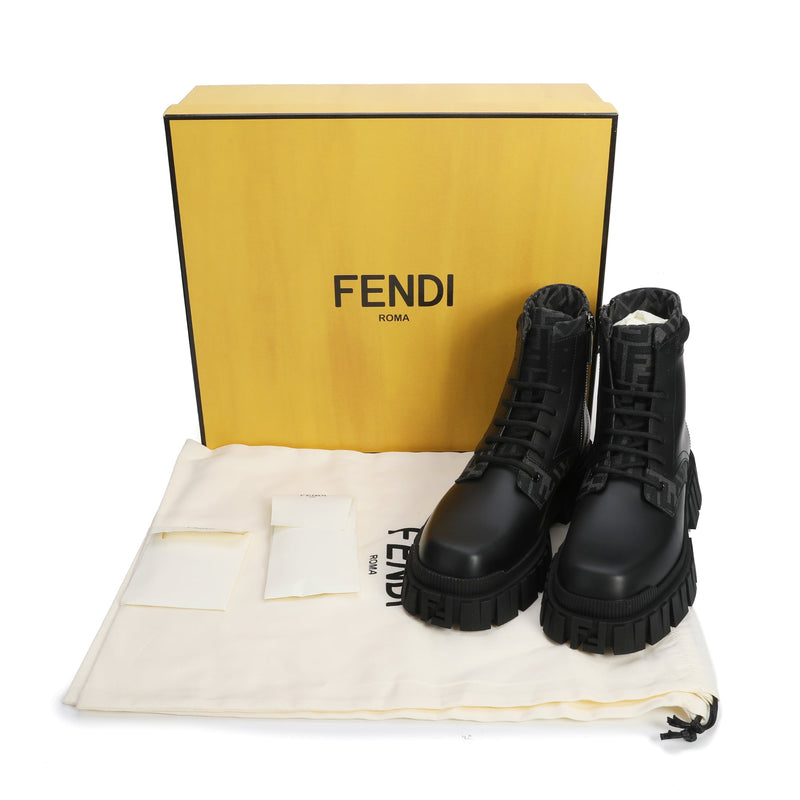 Fendi Monogram Lace Up Boots | Designer code: 7U1458ADMK | Luxury Fashion Eshop | Lamode.com.hk
