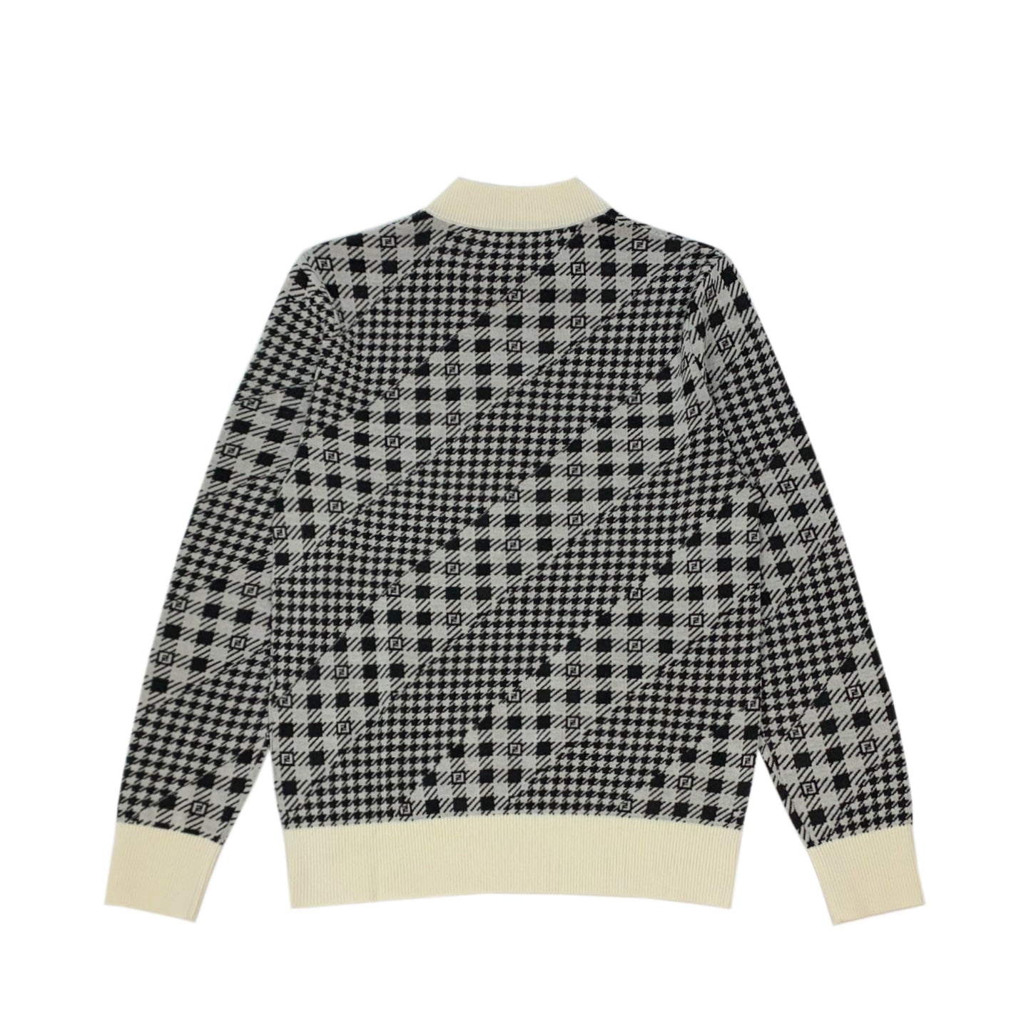 Fendi Houndstooth Diagonal Jacquard Sweater | Designer code: FZX089AL3Y | Luxury Fashion Eshop | Lamode.com.hk