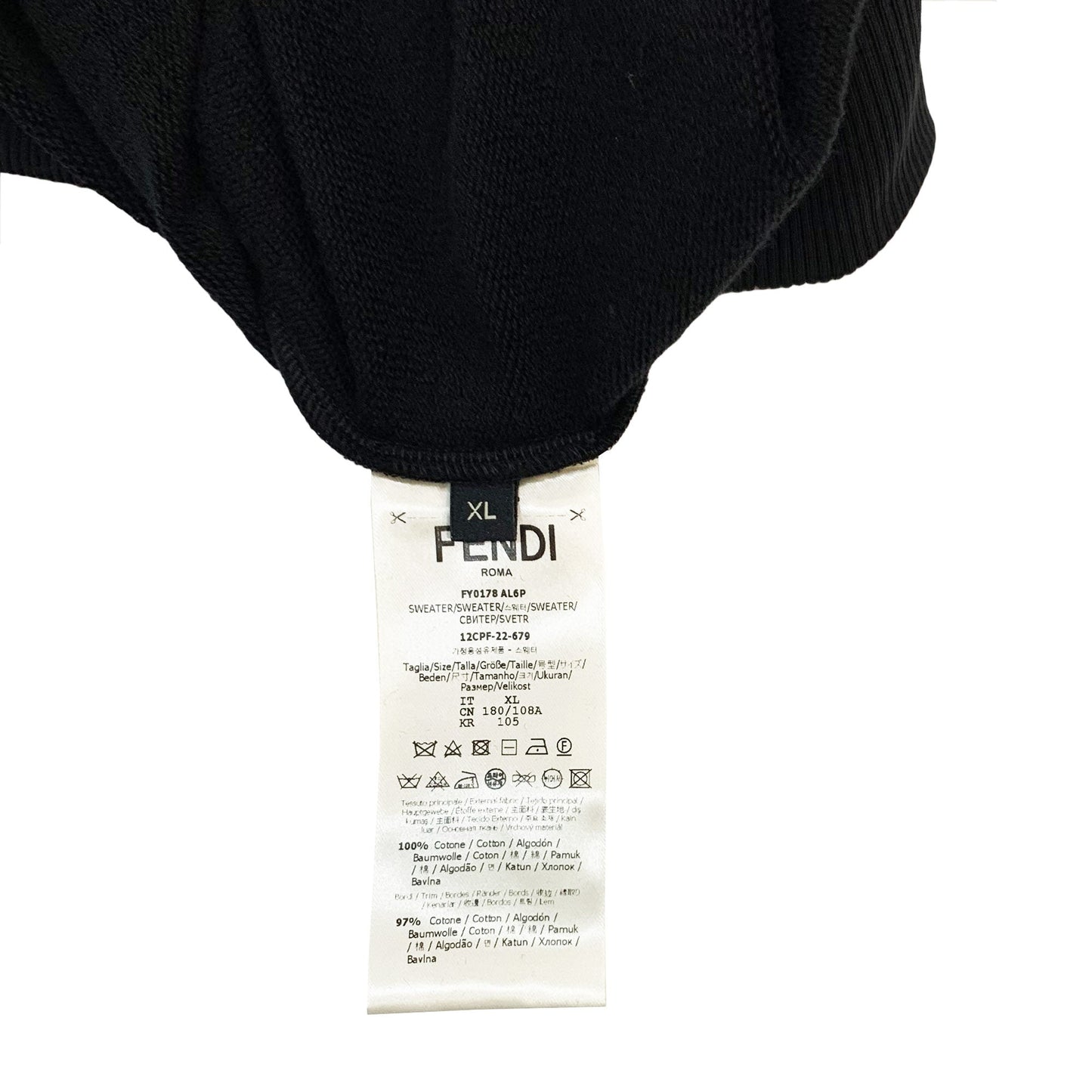Fendi Flocked Logo Sweatshirt | Designer code: FY0178AL6P | Luxury Fashion Eshop | Lamode.com.hk