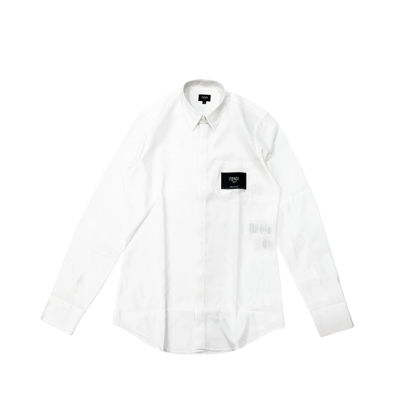 Fendi Logo Patch Long Sleeved Shirt | Designer code: FS0585A9RT | Luxury Fashion Eshop | Lamode.com.hk