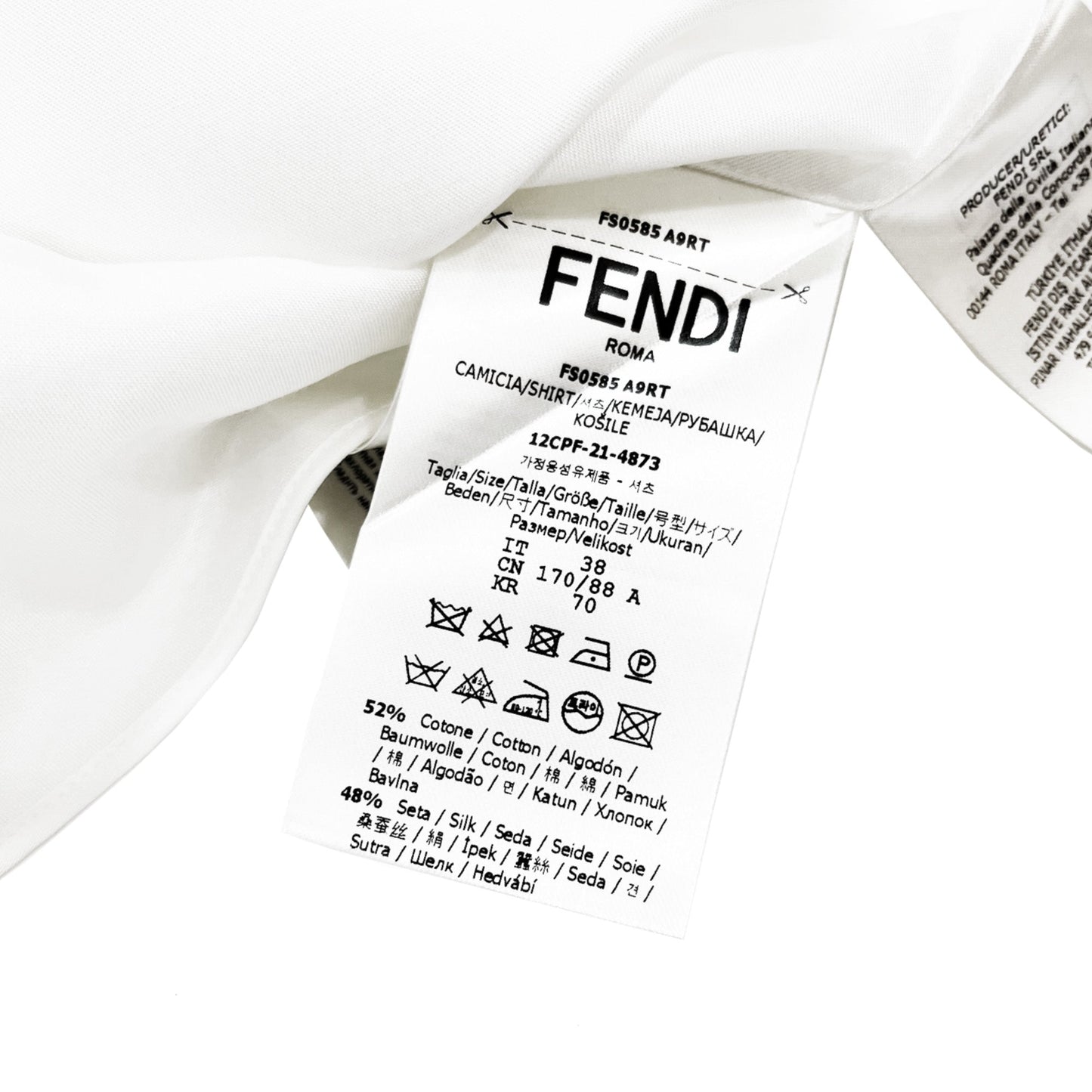 Fendi Logo Patch Long Sleeved Shirt | Designer code: FS0585A9RT | Luxury Fashion Eshop | Lamode.com.hk