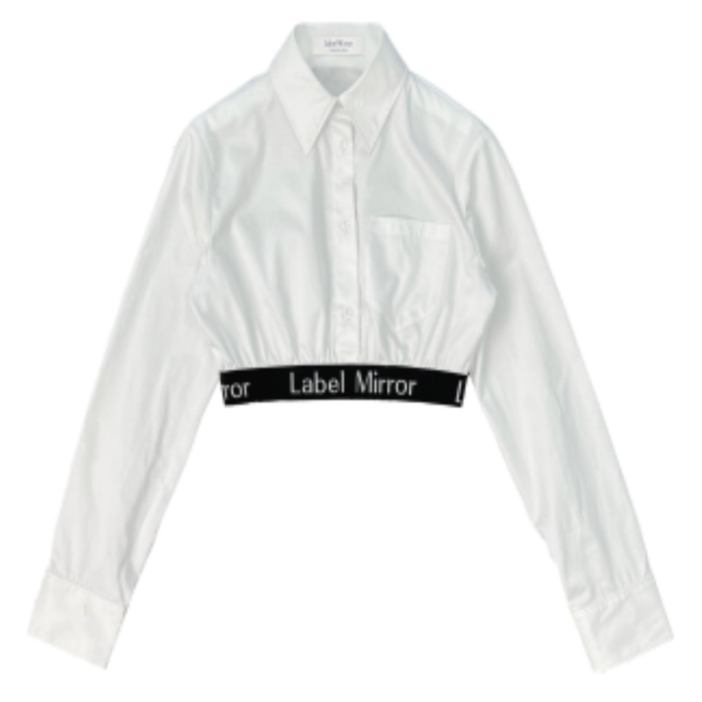 Label Mirror Repeat Logo Cropped Shirt | Designer code: LM2022SS005 | Luxury Fashion Eshop | Lamode.com.hk