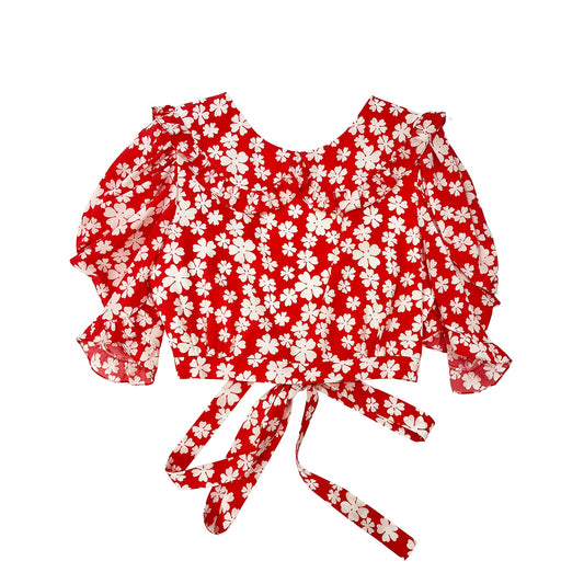 Miu Miu Marocain Floral Print Blouse | Designer code: MT173810MA | Luxury Fashion Eshop | Lamode.com.hk