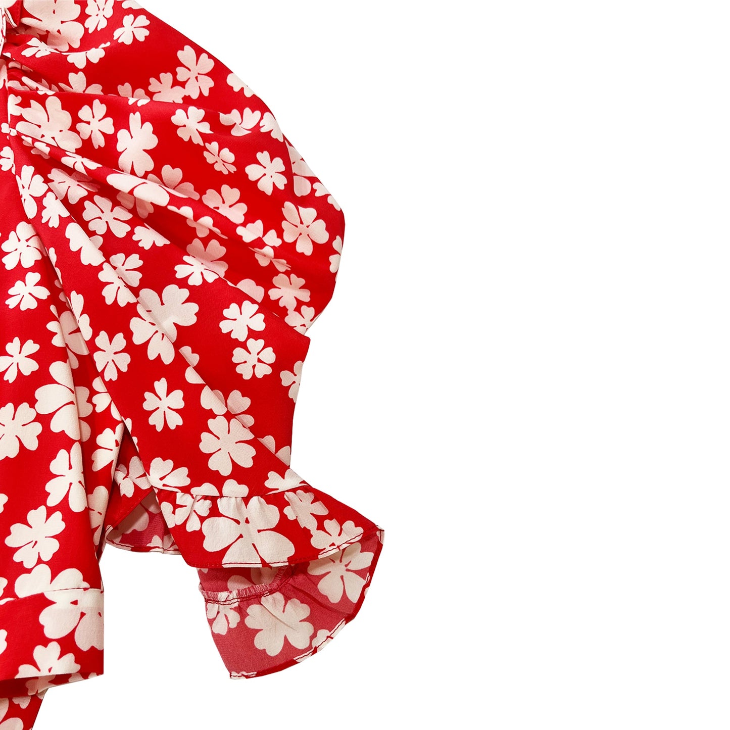 Miu Miu Marocain Floral Print Blouse | Designer code: MT173810MA | Luxury Fashion Eshop | Lamode.com.hk