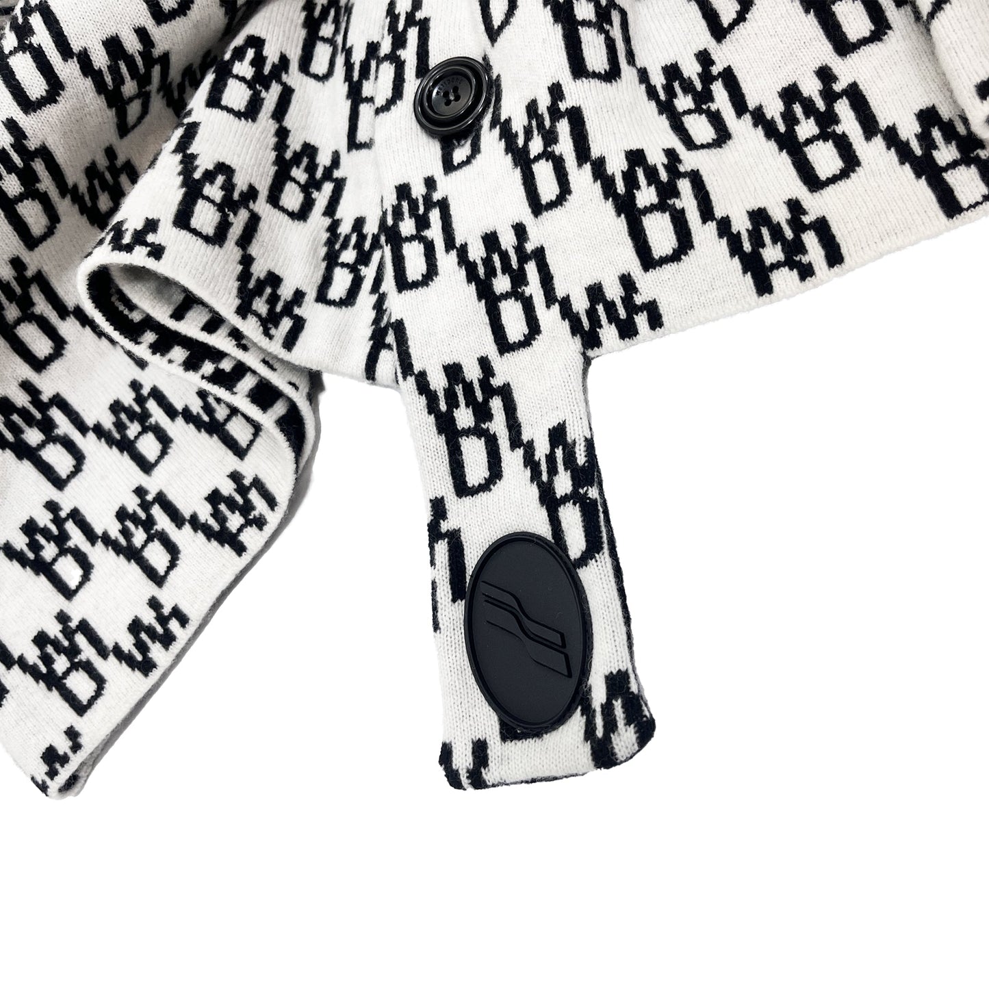 We11done Jacquard Logo Cardigan | Designer code: WDKC920184 | Luxury Fashion Eshop | Lamode.com.hk