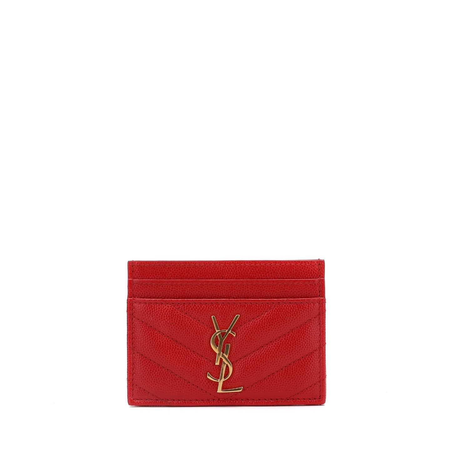 Saint Laurent Monogram Quilted Textured Leather Card Holder | Designer code: 423291BOW01 | Luxury Fashion Eshop | Lamode.com.hk