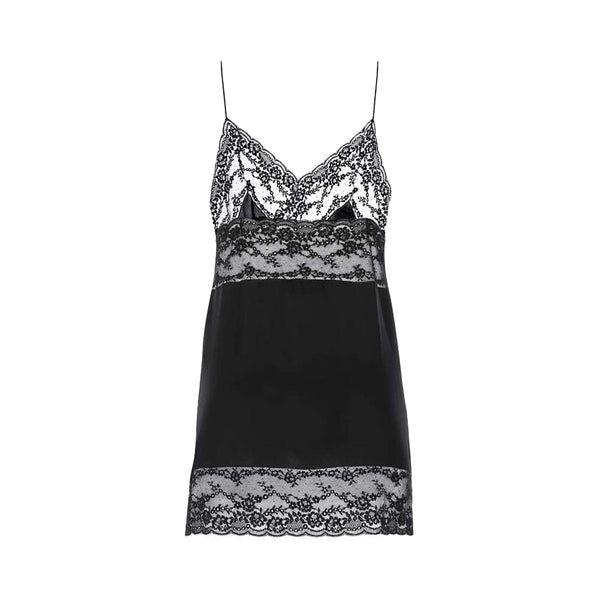 Saint Laurent Lace Trim Silk Slip Dress | Designer code: 649043Y7B20 | Luxury Fashion Eshop | Lamode.com.hk