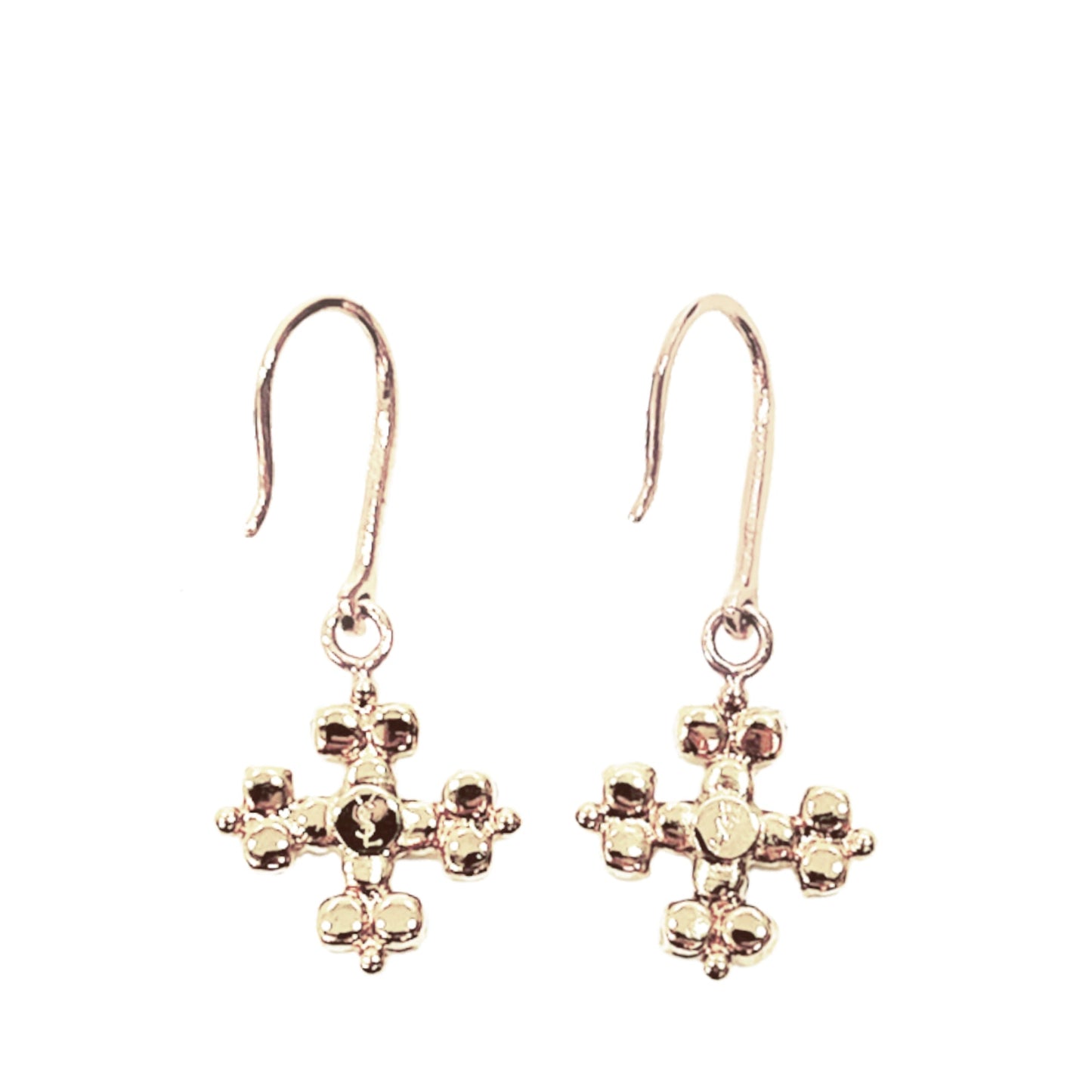 Saint Laurent Crystal Embellished Cross Earrings | Designer code: 684266Y1526 | Luxury Fashion Eshop | Lamode.com.hk