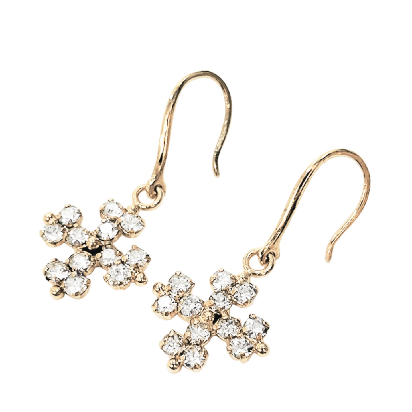 Saint Laurent Crystal Embellished Cross Earrings | Designer code: 684266Y1526 | Luxury Fashion Eshop | Lamode.com.hk