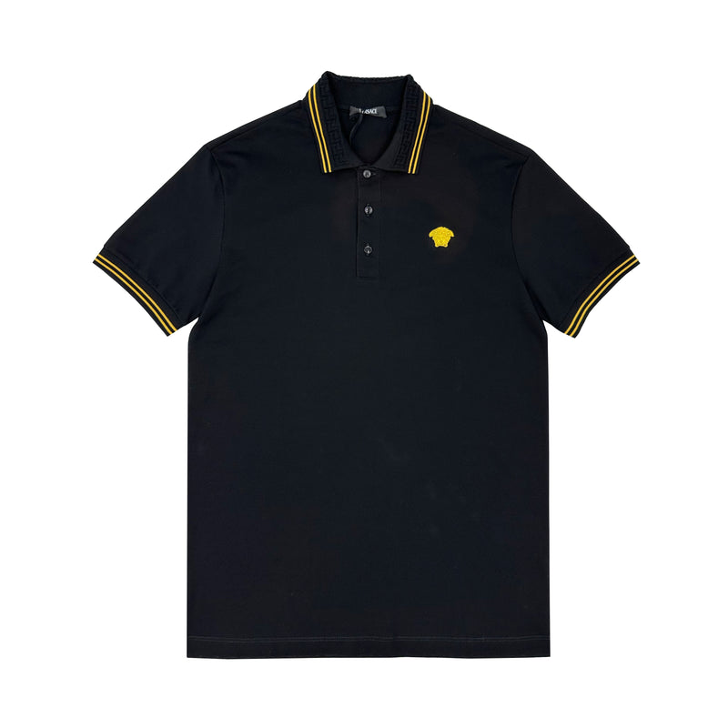 Versace embroidered medusa polo shirt hotsell