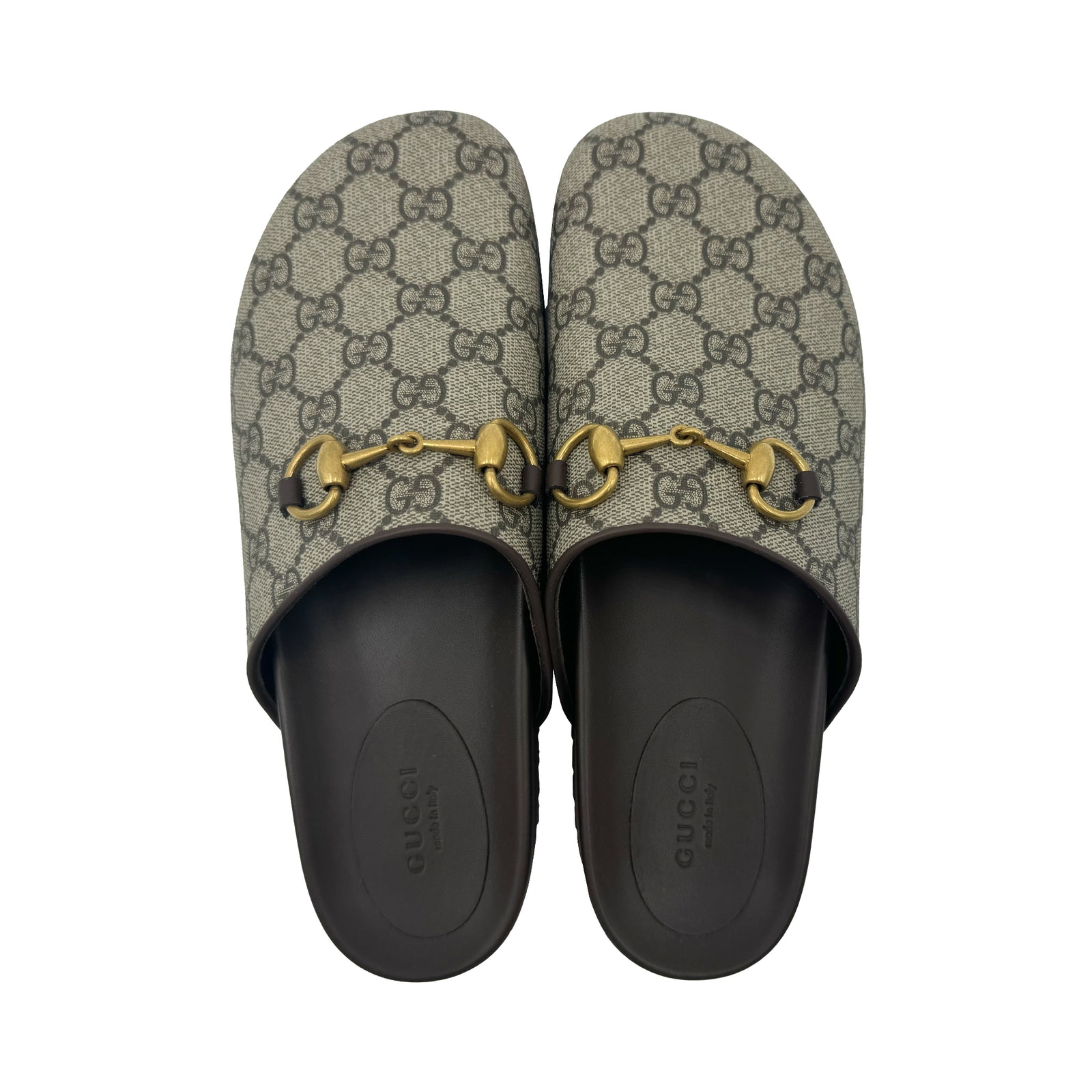 GUCCI GG CANVAS HORSEBIT SLIPPER IN BEIGE AND EBONY – La Mode GUCCI GG CANVAS HORSEBIT SLIPPER IN BEIGE AND EBONY – La Mode
