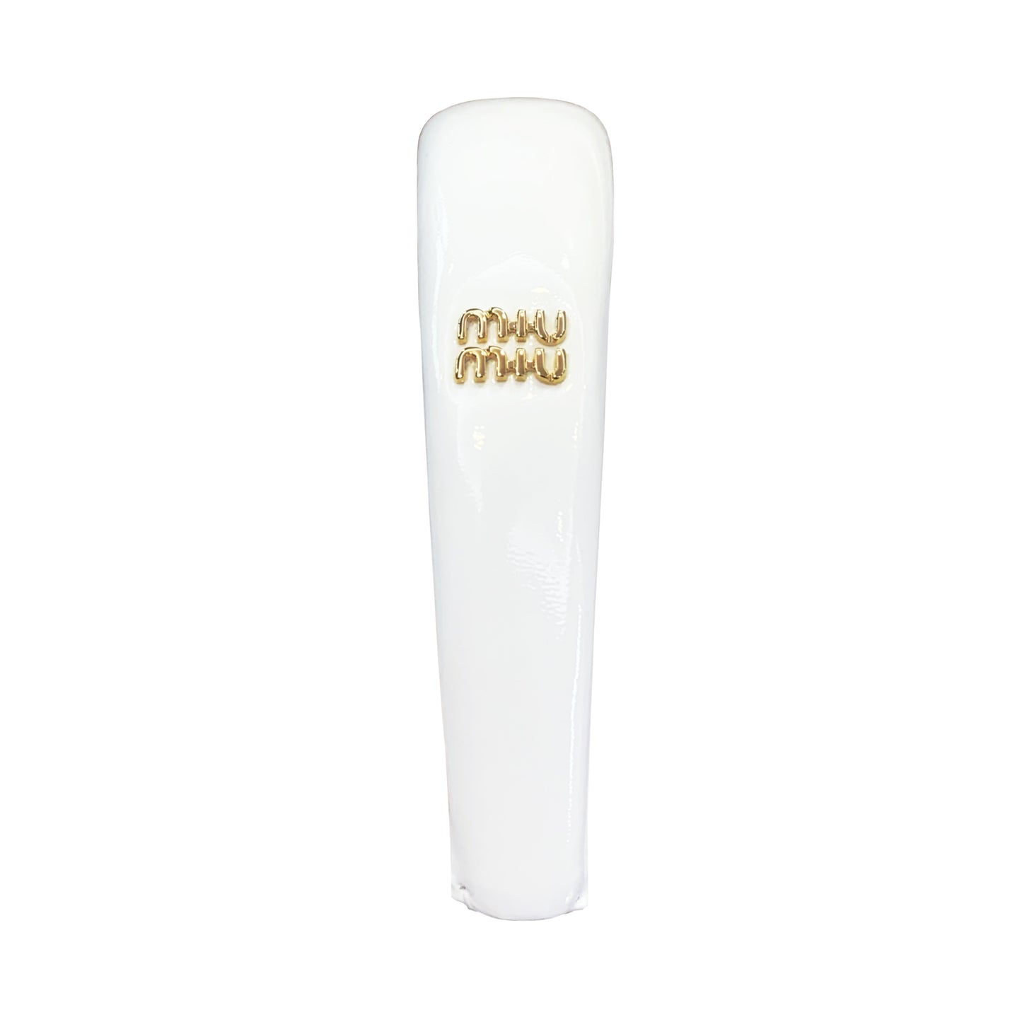 MIU MIU LEATHER HEADBAND IN WHITE