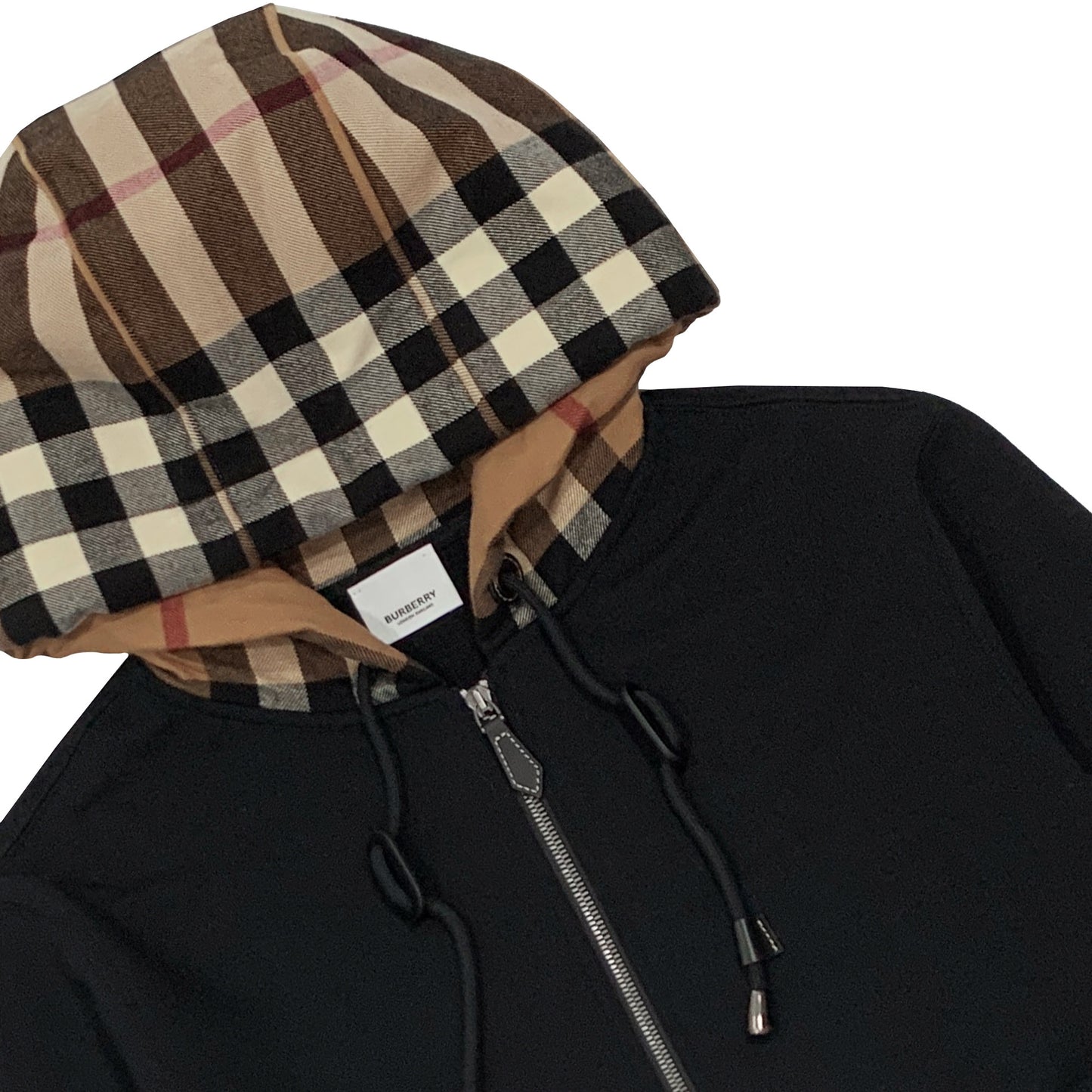 Burberry Check Cotton Zip Up Hoodie