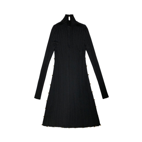 Bottega Veneta Black Ribbed Dress