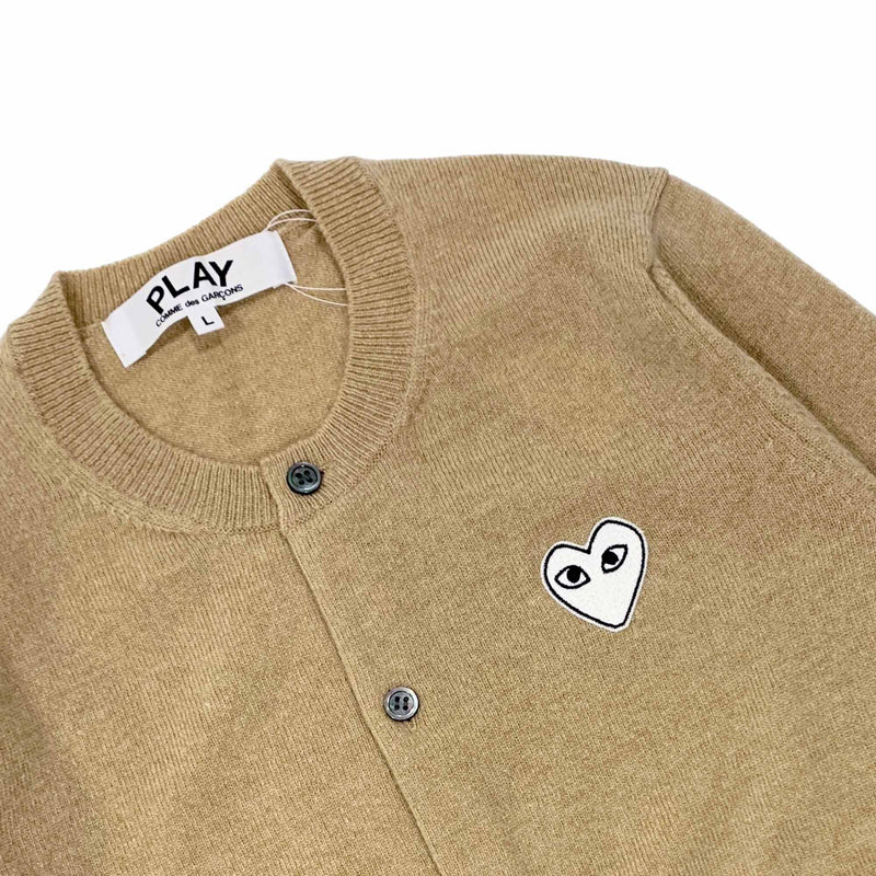 Comme Des Garcons Play Crewneck Knit Cardigan