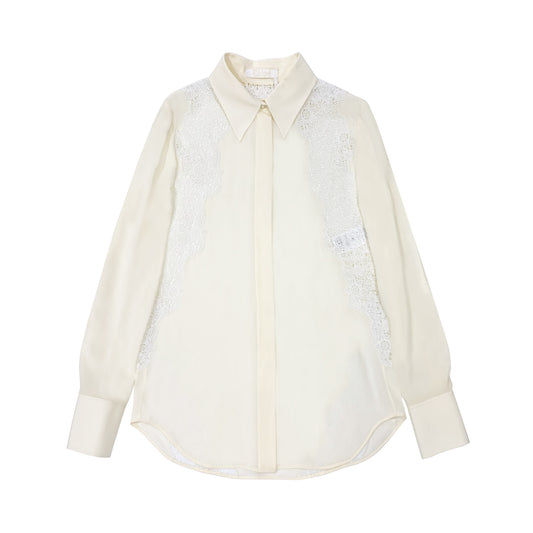 Chloe Guipure Detail Silk Shirt