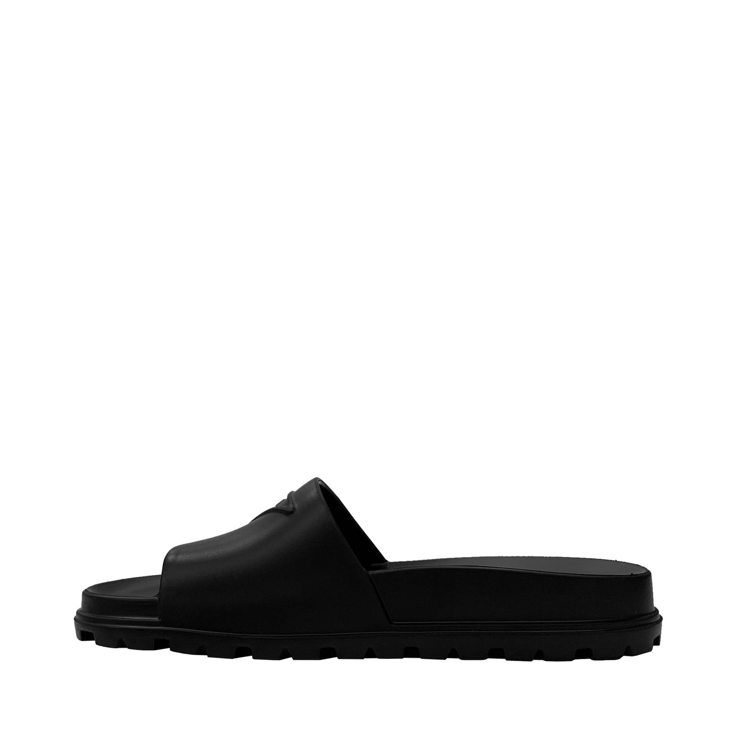Prada Logo Embossed Slides