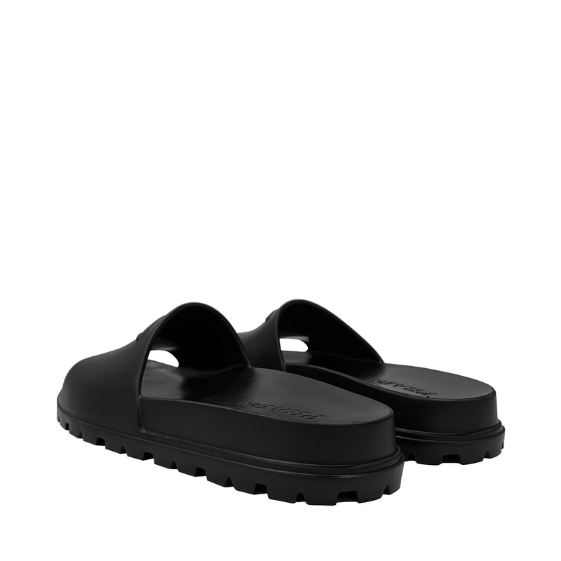 Prada Logo Embossed Slides