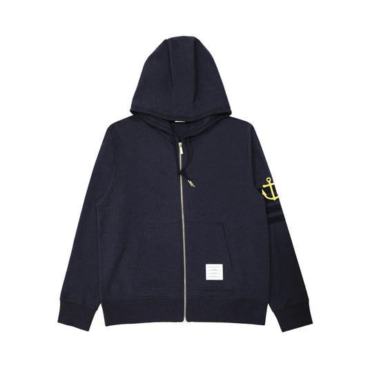 Thom Browne Anchor Zip Up Hoodie
