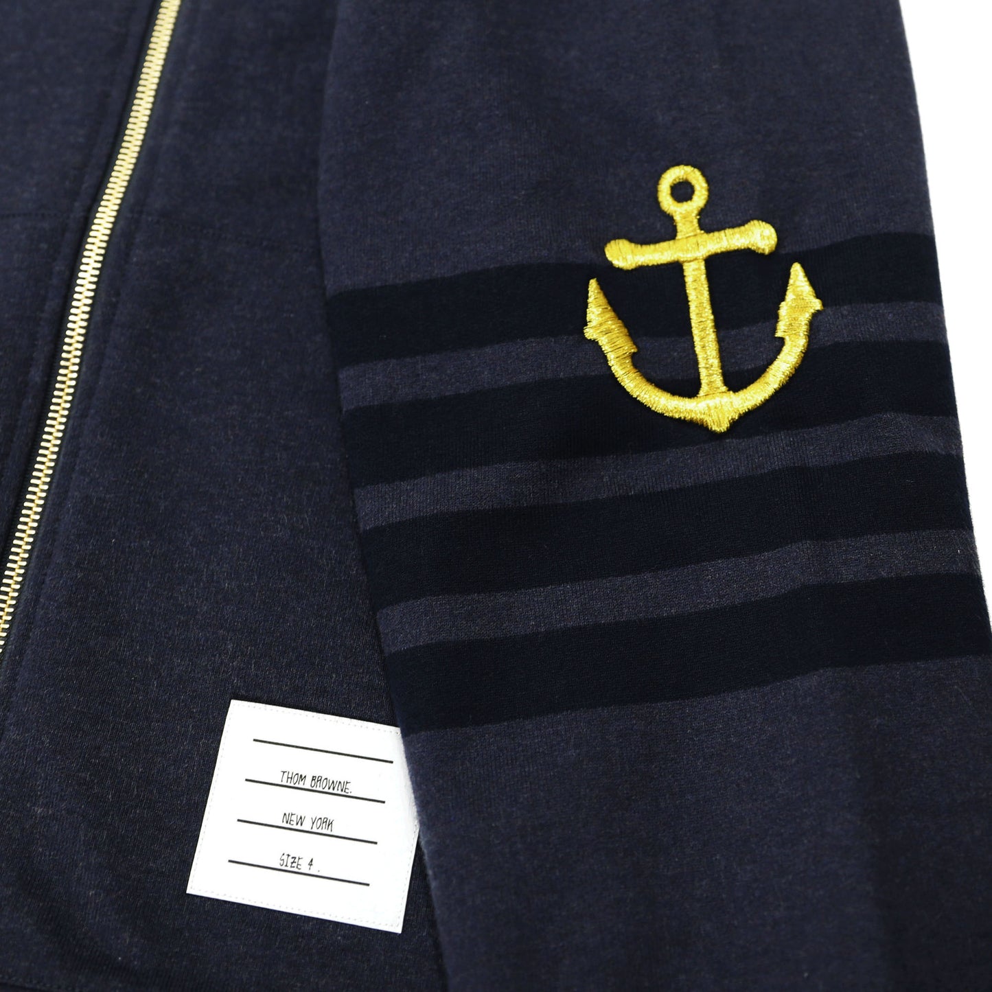 Thom Browne Anchor Zip Up Hoodie