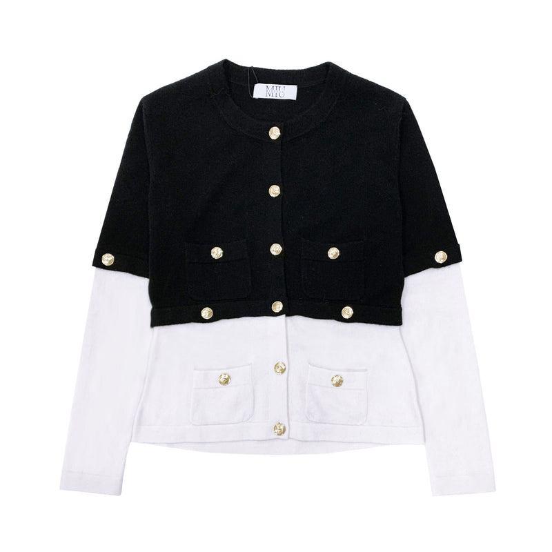 Miuccia Splice Cardigan | Designer code: MC2022AW0101 | Luxury Fashion Eshop | Lamode.com.hk