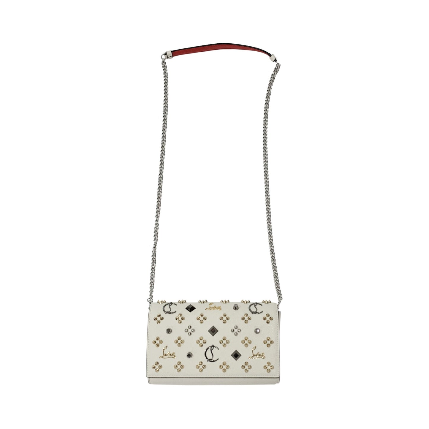 Christian Louboutin Paloma Fold-Over Embellished Clutch Bag | Designer code: 1175018 | Luxury Fashion Eshop | Lamode.com.hk