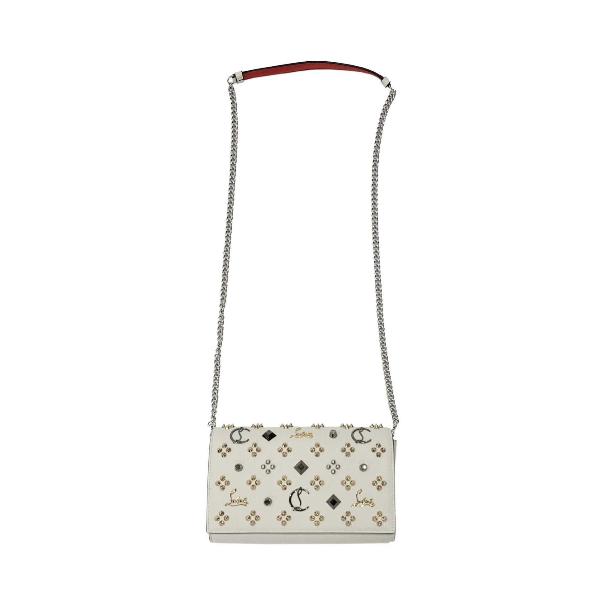 Christian Louboutin Paloma Fold-Over Embellished Clutch Bag | Designer code: 1175018 | Luxury Fashion Eshop | Lamode.com.hk