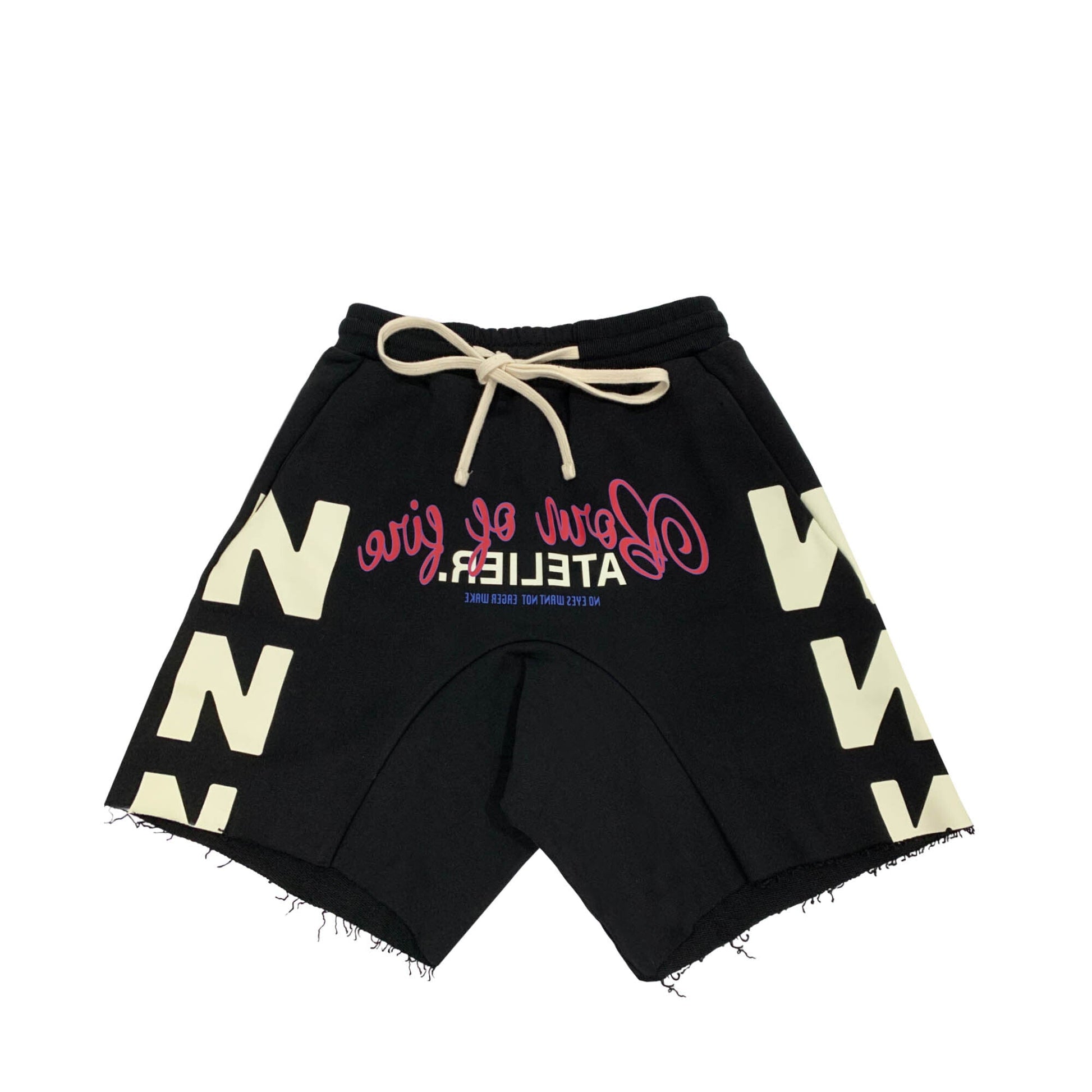 New New Atelier Inverted Logo Print Shorts | Designer code: NNA22SS020 | Luxury Fashion Eshop | Lamode.com.hk