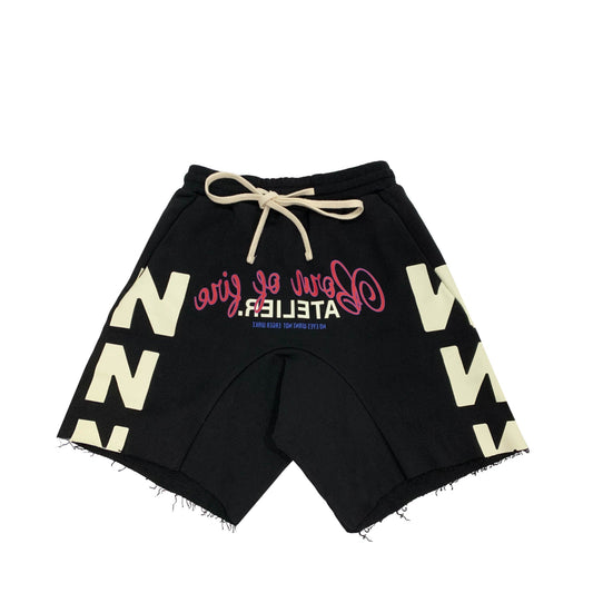 New New Atelier Inverted Logo Print Shorts | Designer code: NNA22SS020 | Luxury Fashion Eshop | Lamode.com.hk