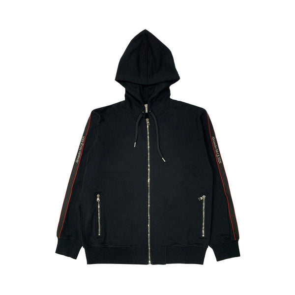 Alexander McQueen Logo Tape Zip Up Hoodie | Designer code: 654794QTX75 | Luxury Fashion Eshop | Lamode.com.hk