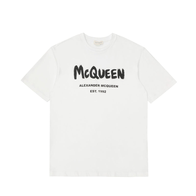 Alexander McQueen Graffiti T-shirt | Designer code: 659729QZAD3 | Luxury Fashion Eshop | Lamode.com.hk