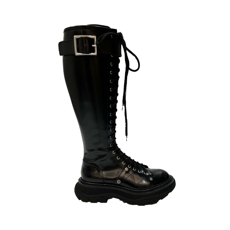 Alexander McQueen Tread lace Up Leather Boots | Designer code: 595466WHZ81 | Luxury Fashion Eshop | Lamode.com.hk