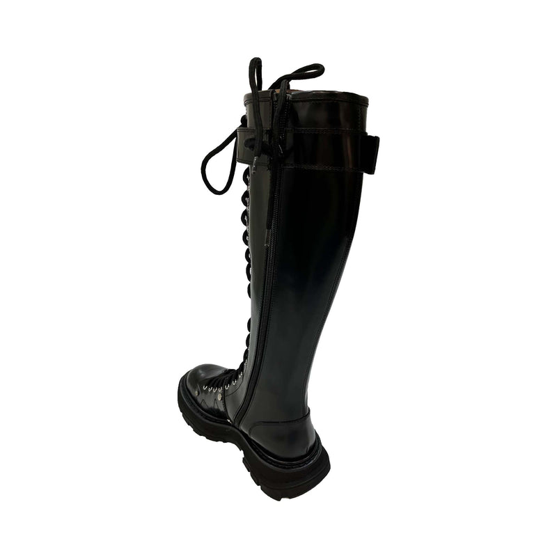 Alexander McQueen Tread lace Up Leather Boots | Designer code: 595466WHZ81 | Luxury Fashion Eshop | Lamode.com.hk