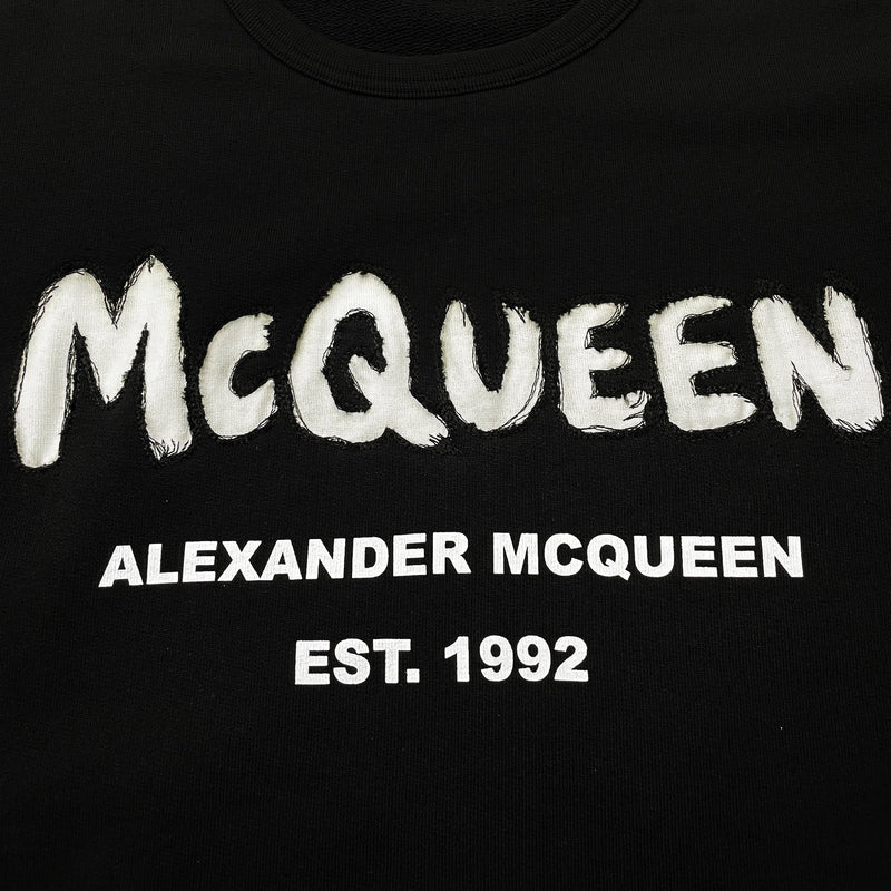 Alexander McQueen Graffiti Print Sweatshirt | Designer code: 701285QTZ11 | Luxury Fashion Eshop | Lamode.com.hk