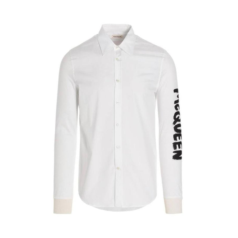 Alexander McQueen White Mcqueen Graffiti Shirt | Designer code: 677866QSN44 | Luxury Fashion Eshop | Lamode.com.hk
