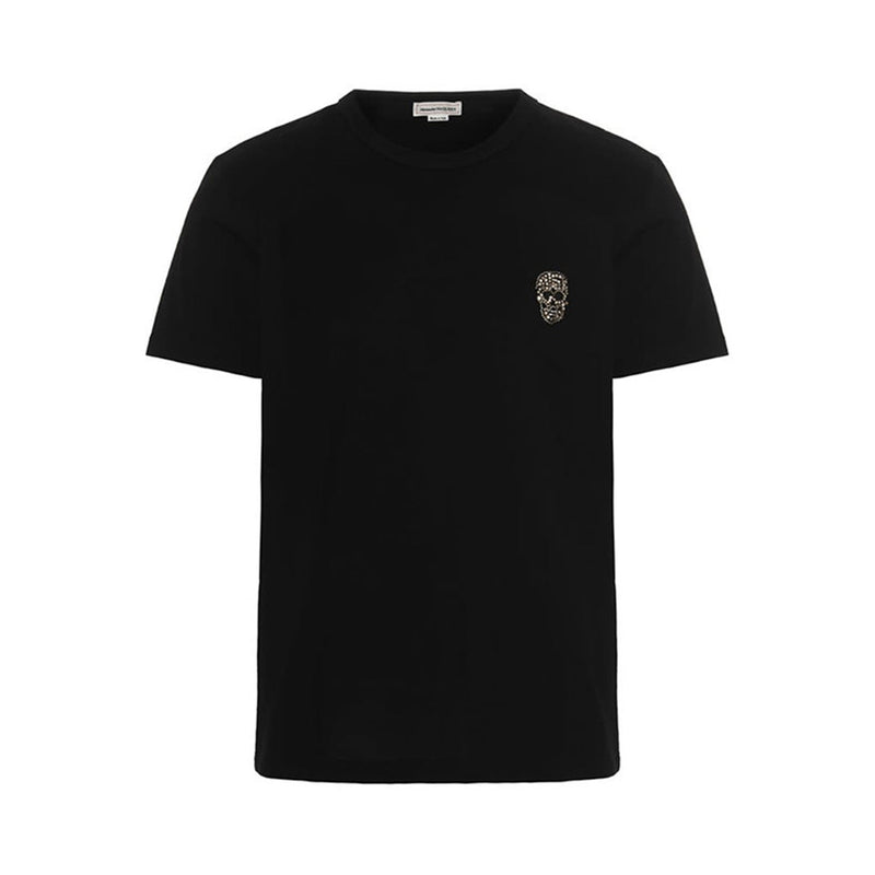 Alexander McQueen Crystal Skull Badge T-shirt | Designer code: 683163QSX03 | Luxury Fashion Eshop | Lamode.com.hk