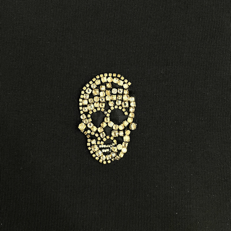 Alexander McQueen Crystal Skull Badge T-shirt | Designer code: 683163QSX03 | Luxury Fashion Eshop | Lamode.com.hk