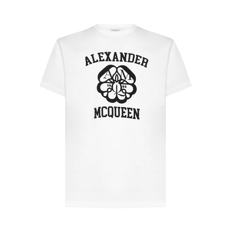 Alexander McQueen Logo Print Cotton T-shirt | Designer code: 682519QSZ53 | Luxury Fashion Eshop | Lamode.com.hk