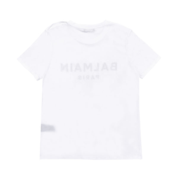 Balmain Three Button Logo Print T-shirt | Designer code: YF1EF005BB02 | Luxury Fashion Eshop | Lamode.com.hk