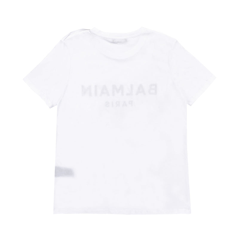 Balmain Three Button Logo Print T-shirt | Designer code: YF1EF005BB02 | Luxury Fashion Eshop | Lamode.com.hk